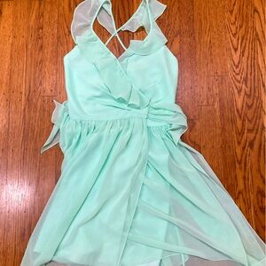 Mint Green Sleeveless Wrap Dress